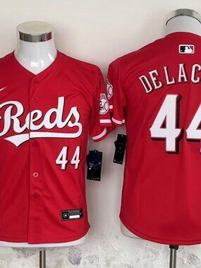 Red "REDS" Baseball Jersey - De La Cruz #44